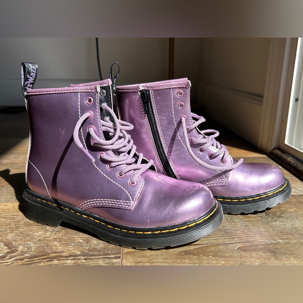 Dr. Martens Light Metallic Purple Boots